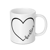 Besties Heart Mug, Friendship Mug, Best Friend Gift Idea, Gift for Best Friend, Heart Mug, Friends Forever Mug, Personalized Mug - Tawshia